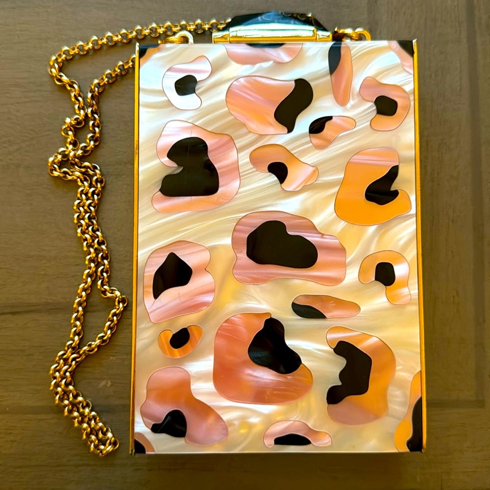 KOTUR BACALL LEOPARD CLUTCH HANDBAG